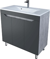 Stella Polare Тумба с раковиной Абигель 90 3 двери темно-серая/цемент